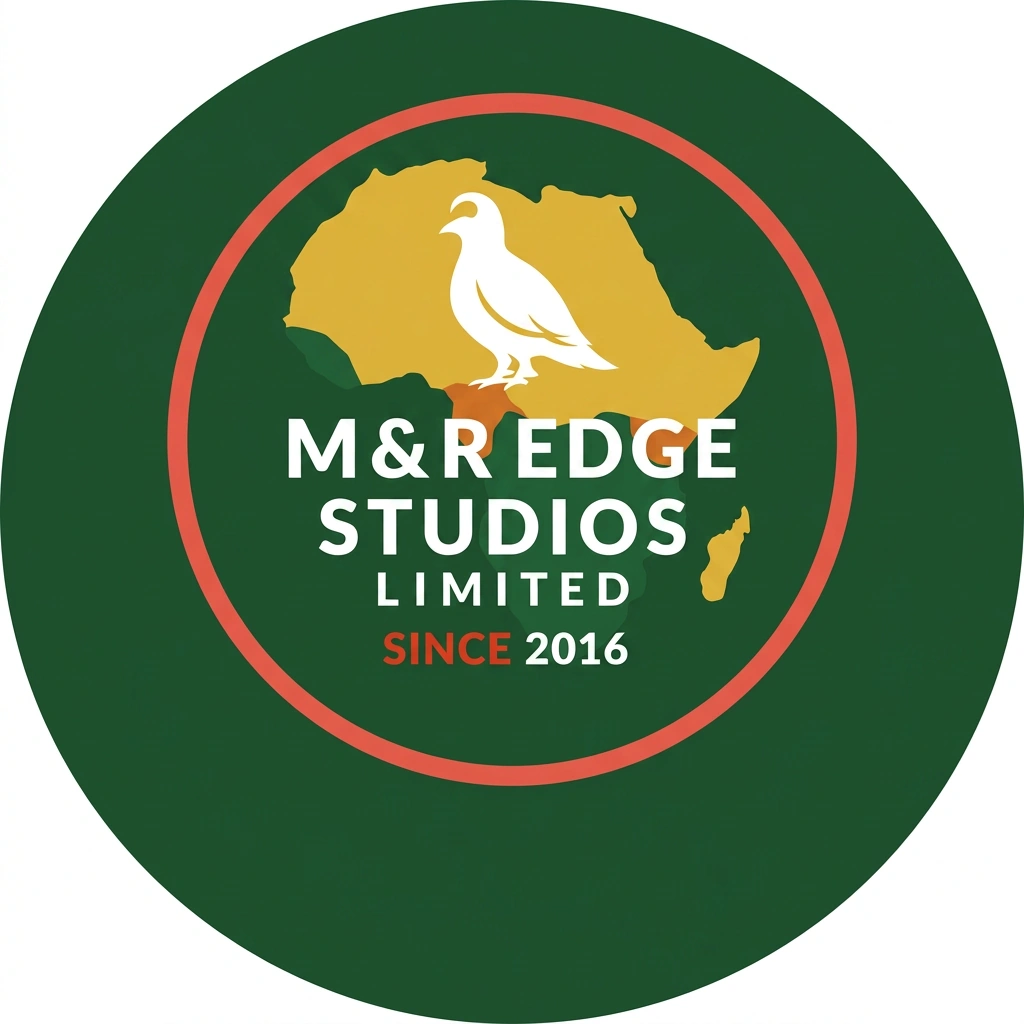 M&R Edge Studios logo — AI video studio by Michelle & Rich Essence Ltd