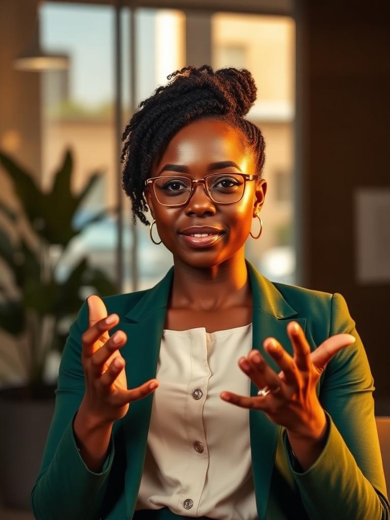 Frame from an AI-generated brand marketing video featuring an African entrepreneur